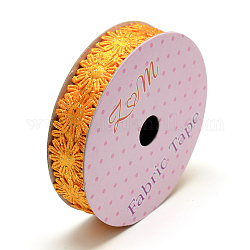 Glitter-Polyesterbänder, Blume, orange, 5/8 Zoll (17 mm), etwa 2 yards / Rolle (1.8288 m / Rolle)