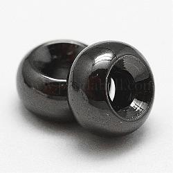 Perles séparateurs en laiton, rondelle, Sans cadmium & sans nickel & sans plomb, gunmetal, 5x3mm, Trou: 2mm
