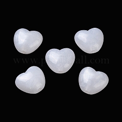 Perles acryliques opaques, cœur, blanc, 9x10x5.5mm, Trou: 1.5mm