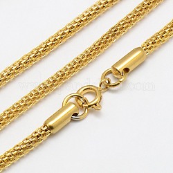 Модные мужские ожерелья-цепочки из нержавеющей стали 304, с омаром застежками, золотые, 17.7 дюйм (44.9 см), 2.4 мм