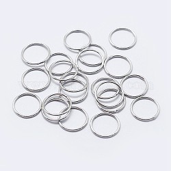 Rhodium Plated 925 Sterling Silver Round Rings, Soldered Jump Rings, Closed Jump Rings, Platinum, 18 Gauge, 7x1mm, Inner Diameter: 5mm, about 60pcs/10g