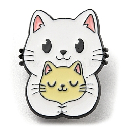 Cartoon-Katzen-Emaille-Pins, Elektrophorese-Brosche aus schwarzer Legierung, 31x24.5x1.5 mm