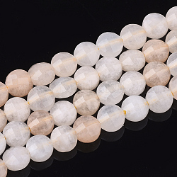 Chapelets de perles en aventurine rose naturel, facette, plat rond, 6~6.5x4~4.5mm, Trou: 1mm, Environ 60 pcs/chapelet, 15.1 pouce
