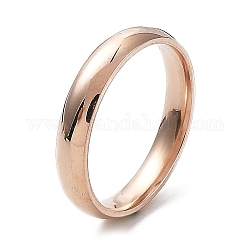Placcatura ionica (ip) 304 anello a fascia piatta in acciaio inossidabile, oro roso, formato 7, diametro interno: 17mm, 4mm