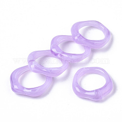 Transparent Resin Finger Rings, Imitation Gemstone Style, Lilac, US Size 6 3/4(17.1mm)