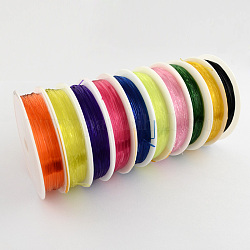 Elastic Crystal Thread, For Jewelry Making, Mixed Color, 0.6mm, about 10m/roll, 10rolls/group