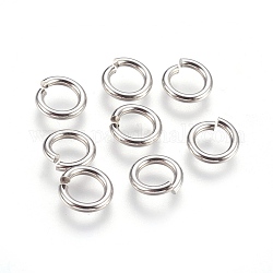 304 Edelstahl offenen Ringe springen, Edelstahl Farbe, 13 Gauge, 10x1.8 mm, Innendurchmesser: 6.5 mm, 400 Stück / Beutel