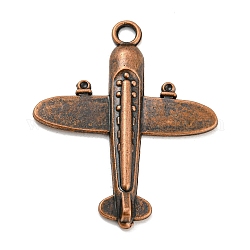 Alloy Pendants, Cadmium Free & Lead Free, Airplane Charm, Red Copper, 44.5x37x3mm, Hole: 3.5mm, about 322pcs/1000g