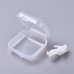 DIY Crystal Epoxy Resin Material Filling, Spaceman, for Jewelry Making Crafts, with Transparent Disposable Resin Box, White, Box: 40x35x18mm, 25x12x11mm