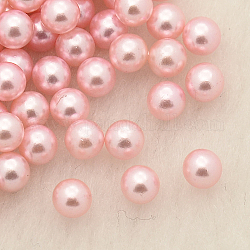 Senza Buco abs perline di plastica imitazione perla tonda, tinto, roso, 4mm, circa 5000pcs/scatola