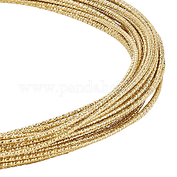 BENECREAT 18 Gauge/1mm Engraved Twist Gold Wire 10m Textured Copper Wire Half Hard Copper Wire for Jewelry Beading Craft Work
