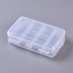 Двухслойный пластиковый контейнер для хранения, переносной органайзер с 10 разделителем, для хранения браслета серьги, прозрачные, 14.45x9.5x4.15 см
