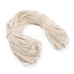 Tondo corda elastica, con fibre esterno e gomma all'interno, beige, 3mm, circa 100 yard / bundle (300 piedi / bundle)
