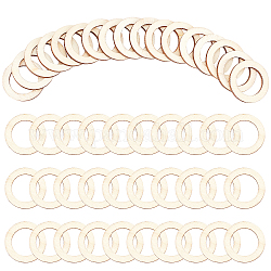 Nbeads anillos de unión de madera sin terminar, anillo redondo, bronceado, 30x2.5mm, diámetro interior: 20 mm
