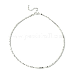 Quadratische Perlenkette aus synthetischem Hämatit mit 304 Edelstahlverschluss, Silber, 16.10 Zoll (40.9 cm)
