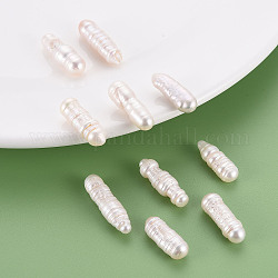 Perline di perle naturali di keshi, perla d'acqua dolce coltivata, Senza Buco / undrilled, proiettile, colore conchiglia, 15~26x6~8x5~7mm