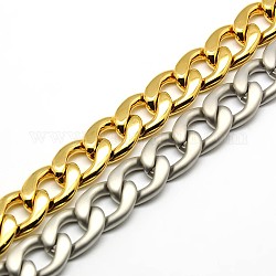 Bracelets avec chaîne mailles/torsadée en 304 acier inoxydable, avec fermoir pince de homard, couleur mixte, 8-5/8 pouce (220 mm), 12mm