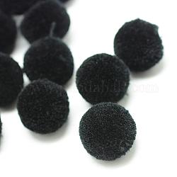 Création de boule de polyester de poupée, ronde, noir, 15mm