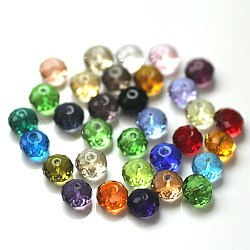 Имитация австрийских кристаллов, класс AAA, граненые, рондель, разноцветные, 4x3 мм, отверстие : 0.7~0.9 мм