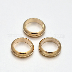 Branelli distanziatori anello in ottone, oro chiaro, 6x1~1.5mm, Foro: 4 mm