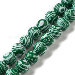Fili di perline sintetiche tinte in malachite, tondo, verde mare, 8mm, Foro: 1.2 mm, circa 47~48pcs/filo, 14.96''~15.16'' (38~38.5 cm)