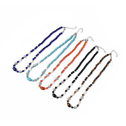 Collier de perles de pierres précieuses et de perles naturelles avec 304 fermoir en acier inoxydable pour femme, 18.23 pouce (46.3 cm)