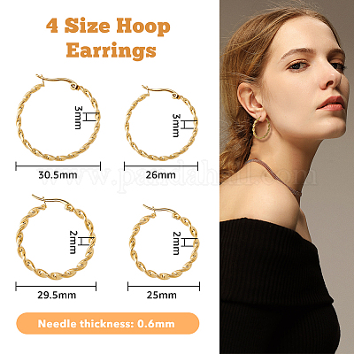 Wide Rope Huggie Hoop Earrings