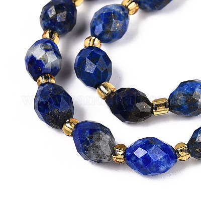 Natürlicher Lapislazuli Perlenstränge&nbsp;G-N342-35-8x6-10-1