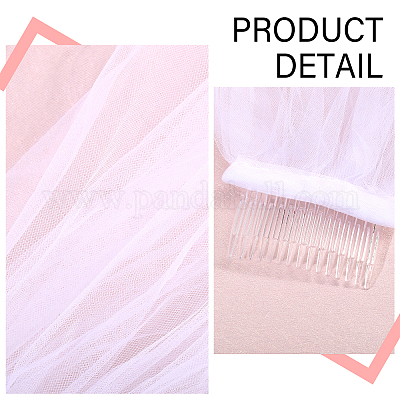 Jaciya Set Sposa: Fascia Con Strass E Velo Bianco – Lunghezza Velo 82,5 Cm - 2