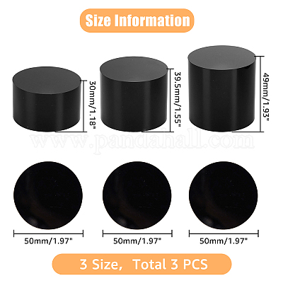 Wholesale SUPERFINDINGS 3Pcs Black Acrylic Round Display Risers