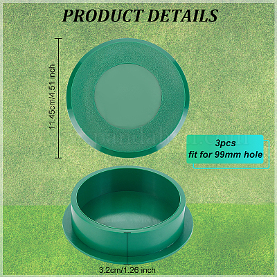 ABS Plastic Golf Cup Covers, Golf Hole Putting, Golf Practice Training  Aids, Flat Round, Dark Green, 114.5x32mm