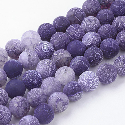 Chapelets de perles en agate naturelle craquelée&nbsp;X-G-G055-10mm-8-1