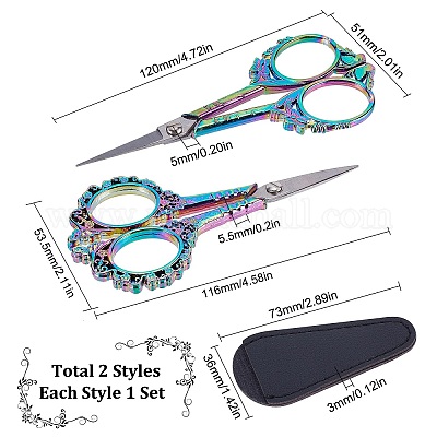 Wholesale SUNNYCLUE 2Pcs Small Embroidery Sewing Scissors Detail Shears  Vintage Sharp Tip Scissor Stainless Steel Scissors for Cutting Fabric Craft  Knitting Threading Needlework Artwork Handicraft DIY Tool 