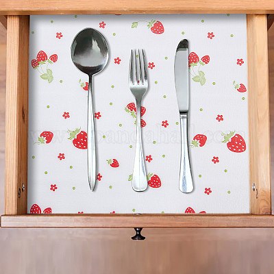 Creatcabin rivestimenti per cassetti in plastica scaffale armadio armadio  tappetino rotolo non adesivo impermeabile antiscivolo fodera protettiva per  frigorifero cucina 30 x 500 cm bianco fragola all'ingrosso 