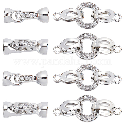 Wholesale DICOSMETIC 5 Styles Round Toggle Clasps Stainless Steel