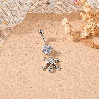 Jewelry  Lv Sterling Silver Belly Button Ring Chain Bedazzled