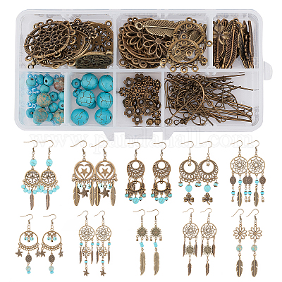 Shop SUNNYCLUE DIY Synthetic Turquoise Earring Kits for Jewelry Making -  PandaHall Selected