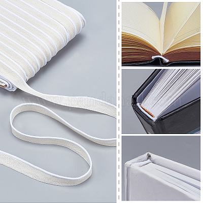 109.36 Yards(100m) Book Headband, 0.6 Wide White Book Binding End Strap Flat Polyester Bias Binding Tape for Book Binding