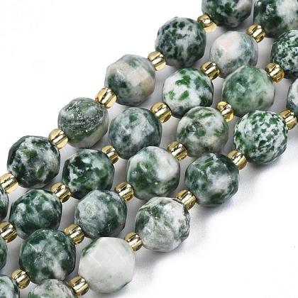 Natürliche grüne Fleck Jaspis Perlen Stränge G-N326-100-07-1