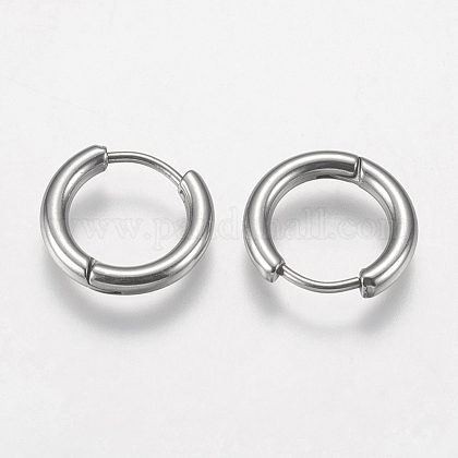 304 Stainless Steel Huggie Hoop Earrings Findings X-STAS-F149-33P-C-1