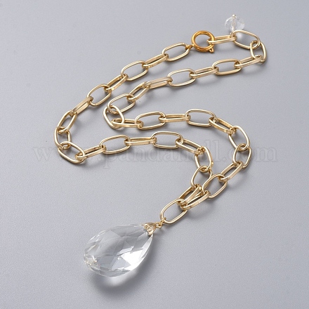 Aluminium Paperclip Chains Necklaces NJEW-JN02695-05-1
