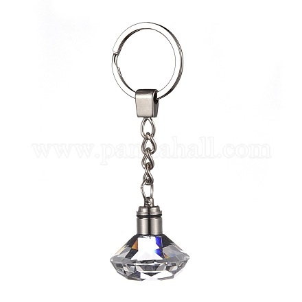 Porte-clés en verre à facettes en forme de diamant KEYC-F032-A07-1