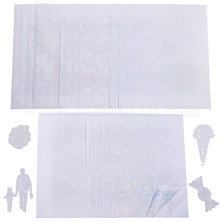 ARRICRAFT 20Sheets 5 Style OPP Plastic Transparent Holographic Lamination Sheets DIY-AR0002-19-1