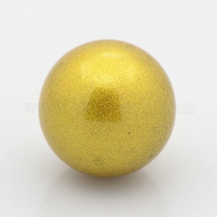 No Hole Frosted Spray Painted Brass Round Ball Beads Fit Cage Pendants KK-D341-18-1