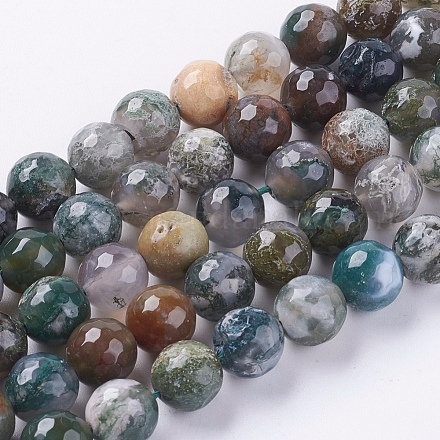 Chapelets de perles en agate indienne naturelle G-G542-10mm-19-1