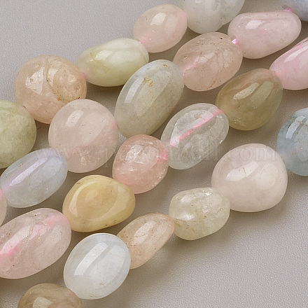 Chapelets de perles en morganite naturelle G-Q952-25-6x8-1