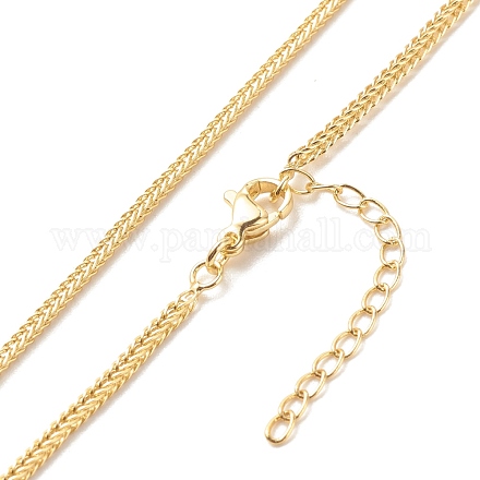 Halskette mit Weizenketten aus Messing für Frauen NJEW-P265-26G-1