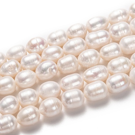 Hebras de perlas de agua dulce cultivadas naturales PEAR-L033-88-01-1