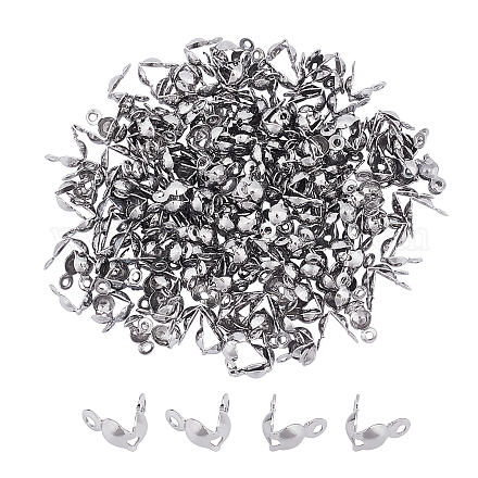 Unicraftale ungefähr 200 Stück Perlenspitzen 304 Kalottenenden aus Edelstahl 1.5 mm Loch Clamshell-Knotenabdeckung für die DIY-Schmuckherstellung STAS-UN0029-20-1