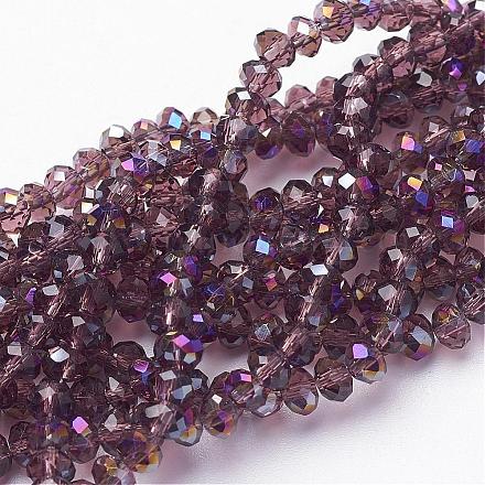 Electroplate Glass Faceted Rondelle Beads Strands EGLA-D020-4x3mm-68-1